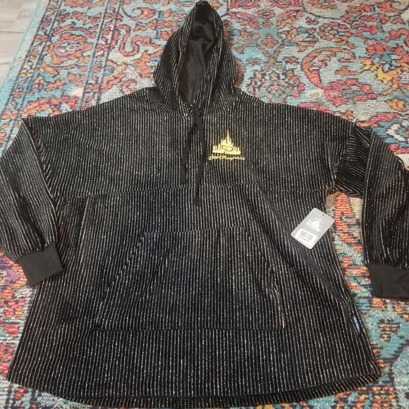 Disney WDW 50th Anniversary Luxe Spirt Jersey Black Corduroy Hooded - Picture 6 of 6